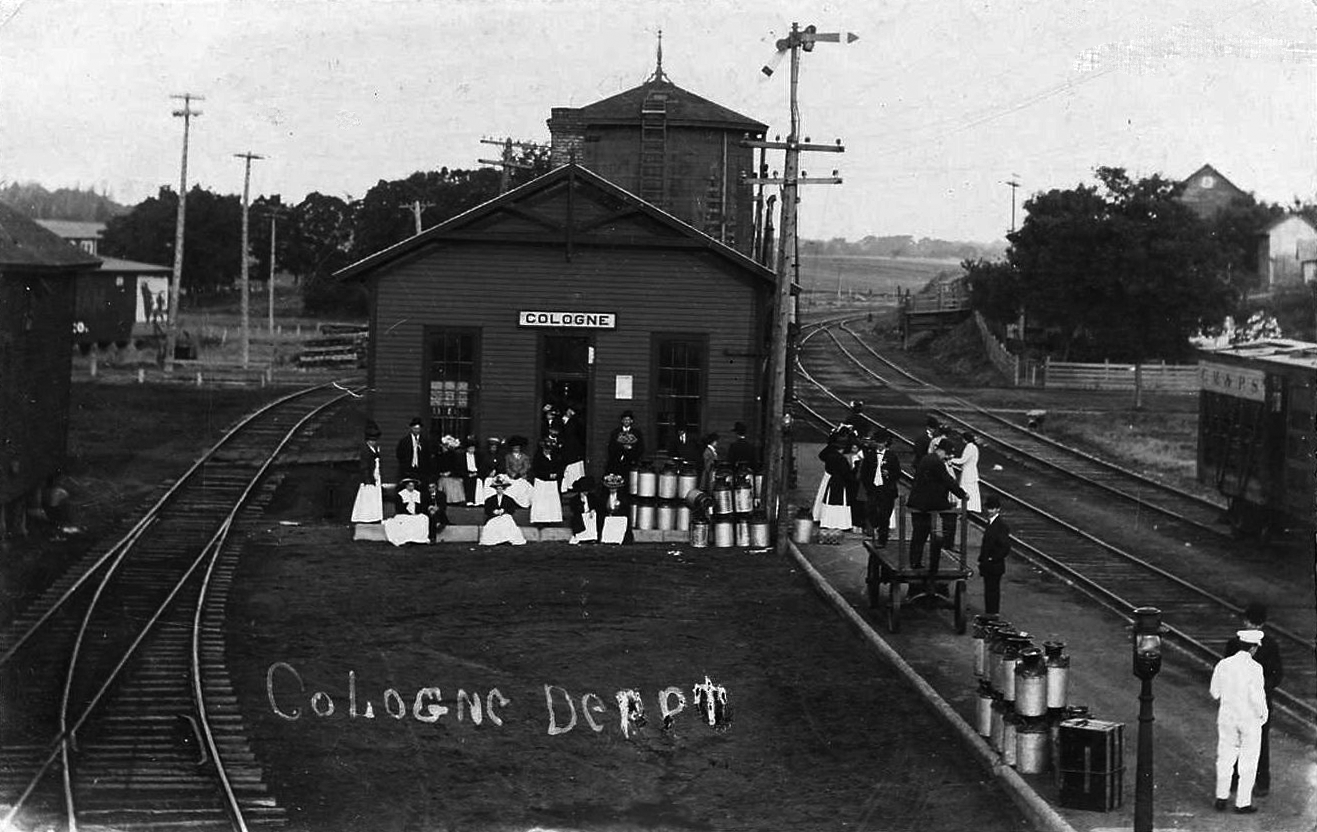 A historical Image of the Cologne train depot that ran from Glencoe to Minneapolis
