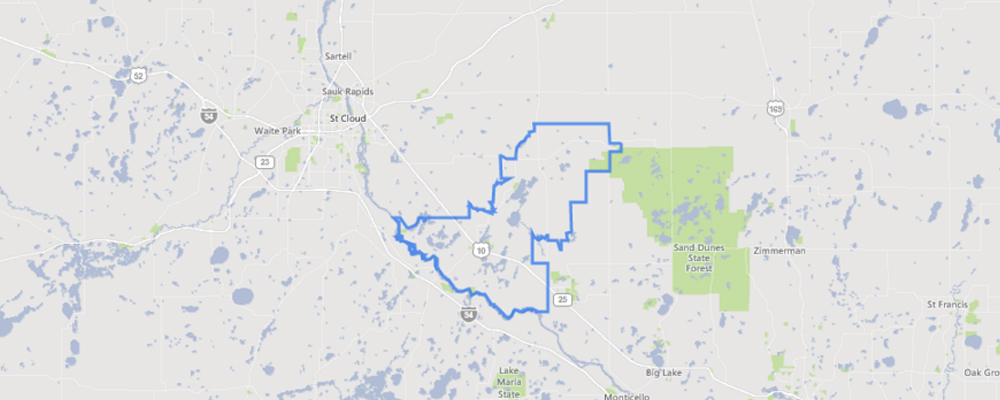 Map of Clear Lake, Minnesota