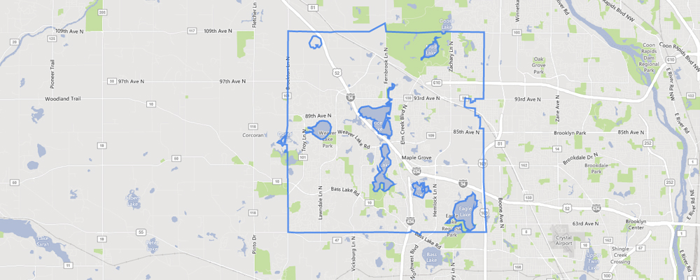 Map of Maple Grove, Minnesota