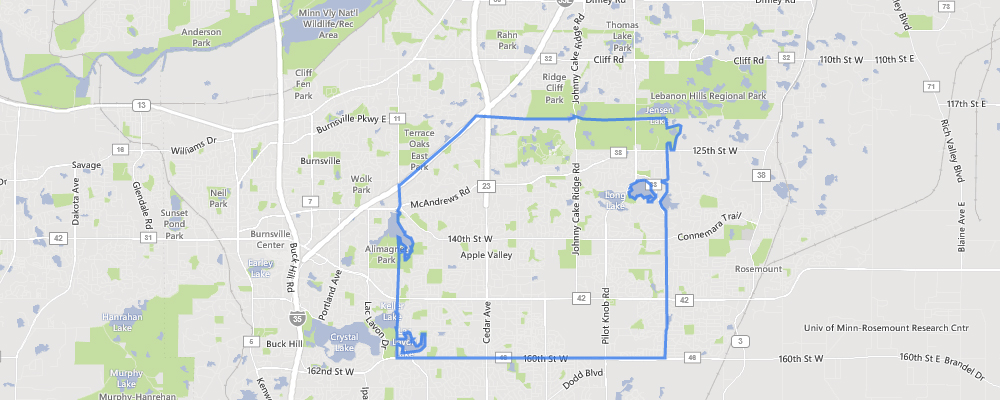 Map of Apple Valley, Minnesota