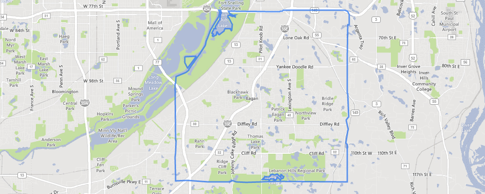 Map of Eagan, Minnesota