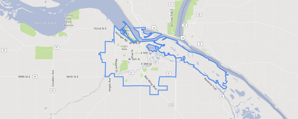Map of Hastings, Minnesota