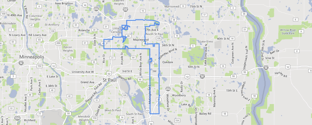 Map of Maplewood, Minnesota