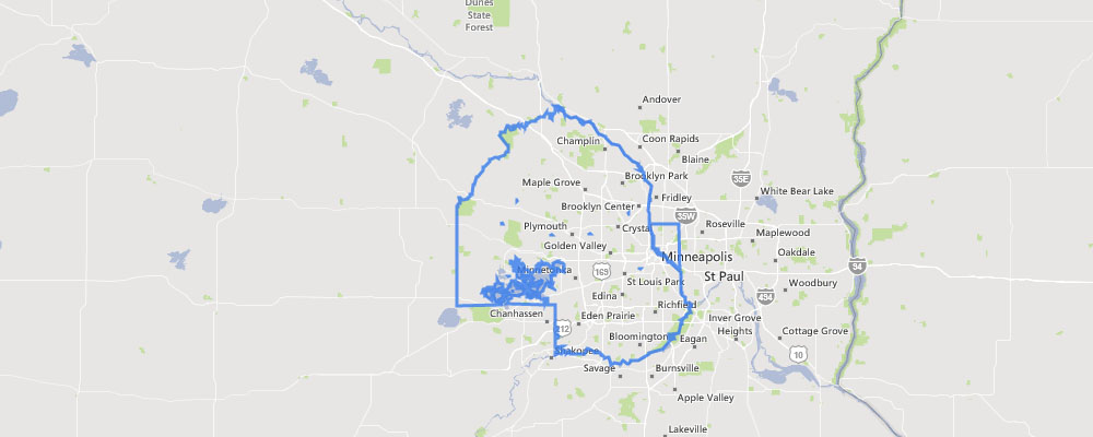 Map of Hennepin County, Minnesota