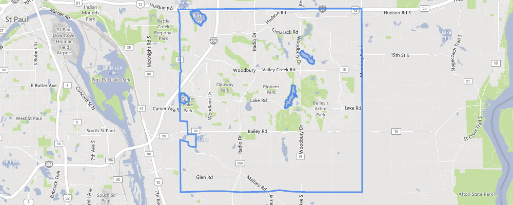 Map of Woodbury, Minnesota