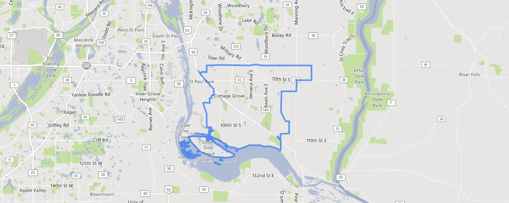 Map of Cottage Grove, Minnesota