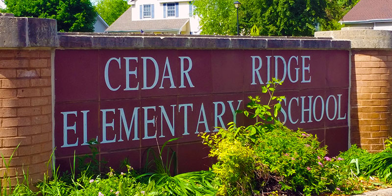 Cedar Ridge Elementary School Sign, Eden Prairie, MN